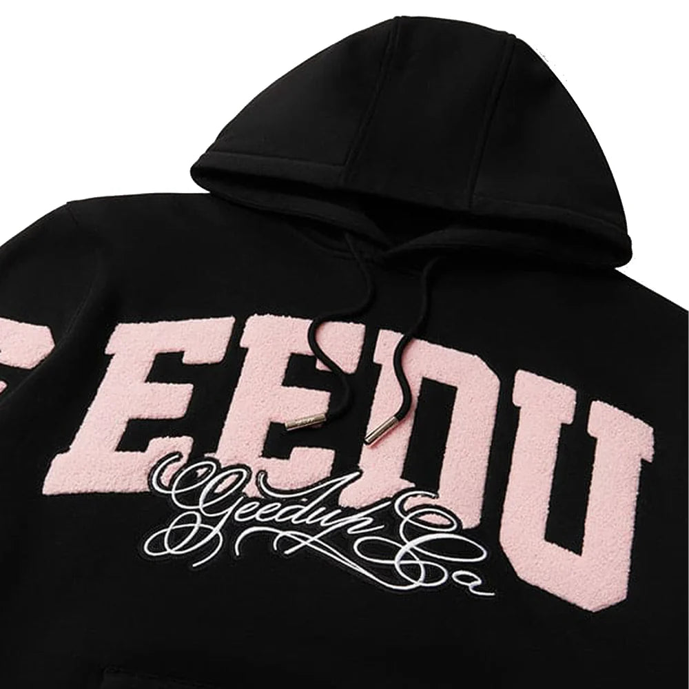 Geedup Team Logo Script Hoodie 'Black / Dusty Pink' (2025)