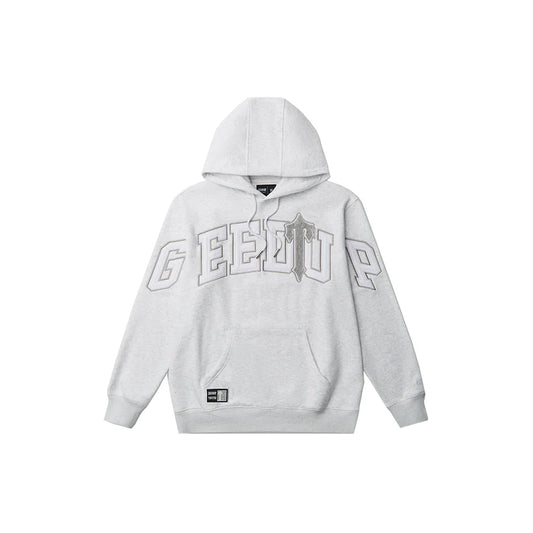 Geedup x Trapstar Team Logo x Irongate T Hoodie 'White Marle / Grey' (2025)