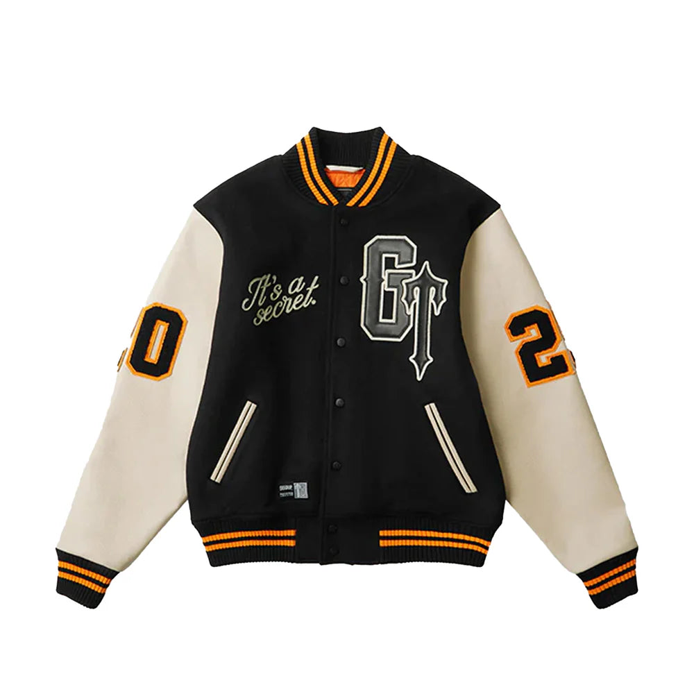 Geedup x Trapstar Letterman Jacket 'Black / Cream / Orange' (2025)
