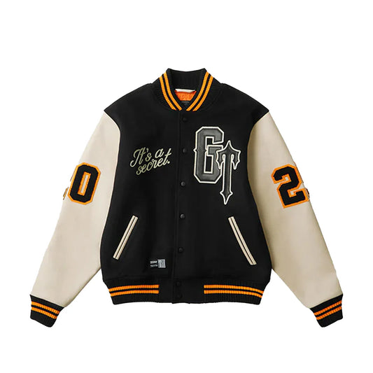 Geedup x Trapstar Letterman Jacket 'Black / Cream / Orange' (2025)