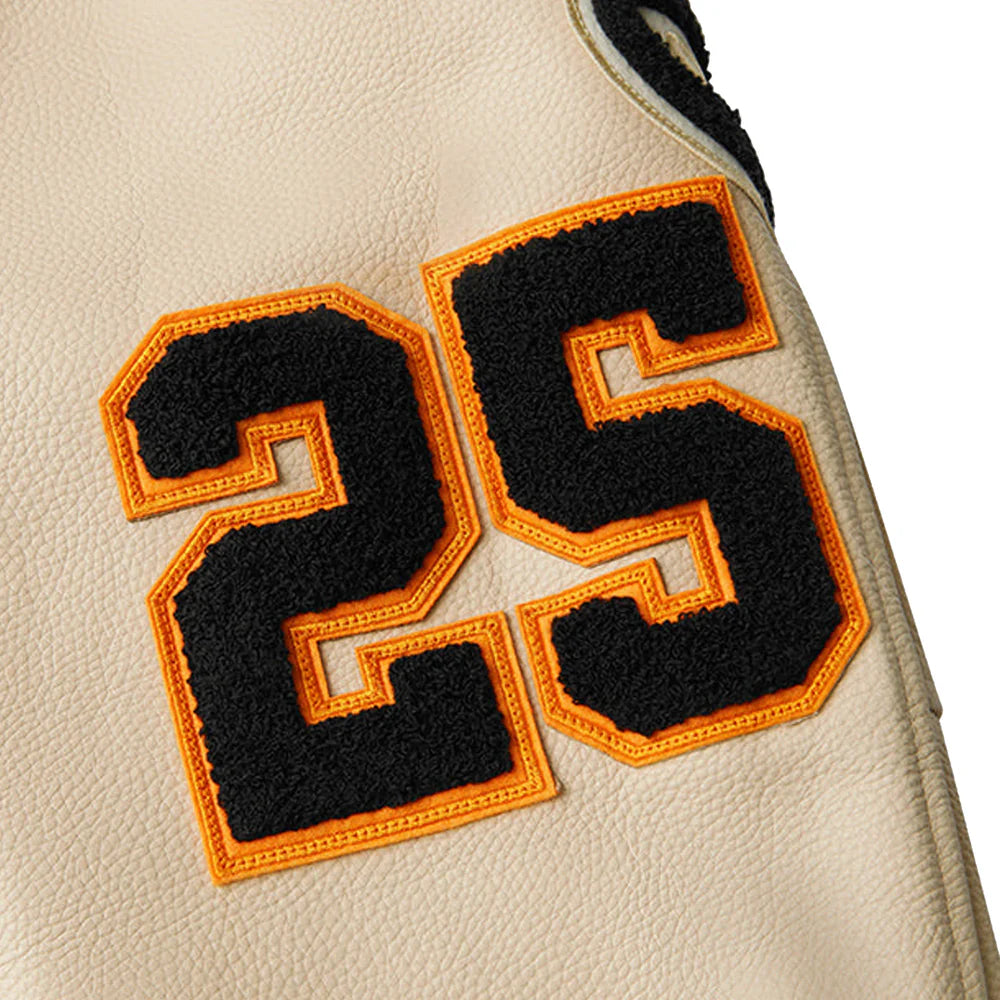 Geedup x Trapstar Letterman Jacket 'Black / Cream / Orange' (2025)