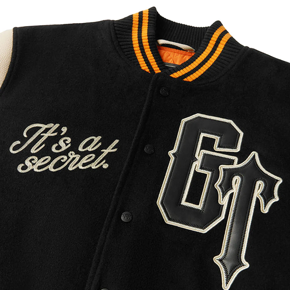 Geedup x Trapstar Letterman Jacket 'Black / Cream / Orange' (2025)
