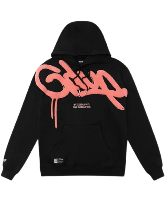 Geedup Handstyle Hoodie 'Black / Peach' (2024)