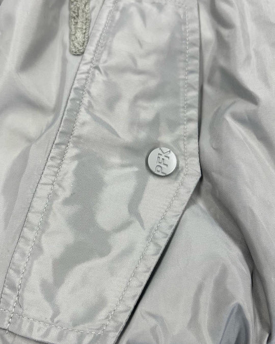 Geedup Handstyle Team Logo Reversible Bomber Jacket in White and Grey (2023)