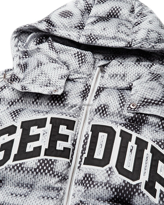 Geedup PFK Static Puffer Jacket and Ski Mask in Multi Colour Black (Online)
