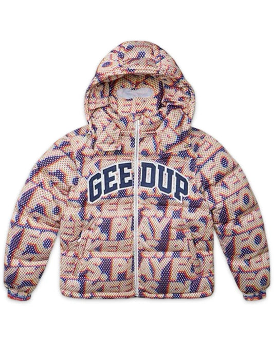 Geedup PFK Static Puffer Jacket and Ski Mask in Multi Colour (Online)