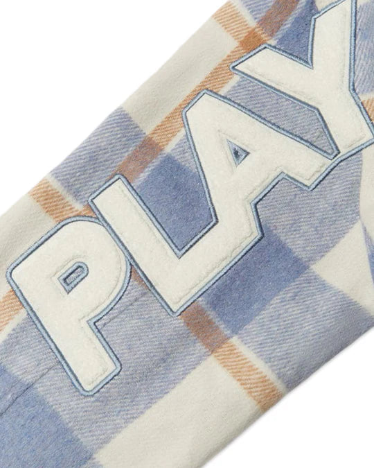 Geedup Play for Keeps PFK Flannel Jacket in Light Blue Cream White (2025)
