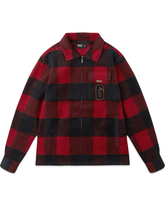 Geedup Play for Keeps PFK Flannel Jacket in Red and Navy (2024)