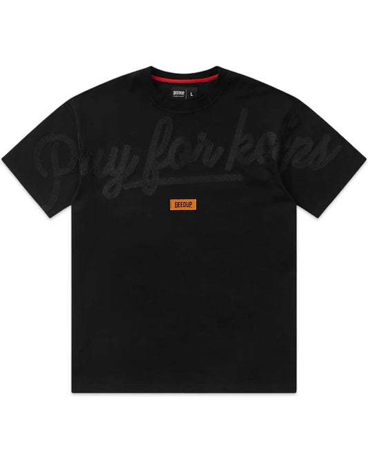 Geedup PFK Script Tee in Black - Blackout Collection (2023)