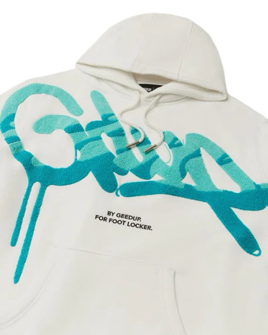 Geedup x Footlocker x TN Handstyle Hoodie in White Aqua and Turbo Green (Available)