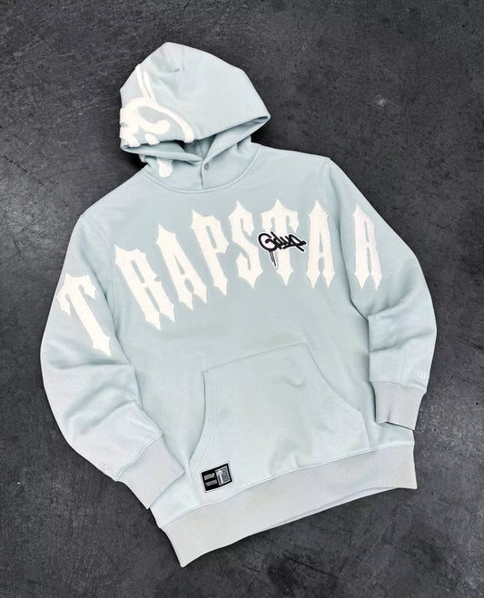 Geedup Handstyle x Trapstar Irongate Arch Hoodie 'Cool Blue White' (2025)