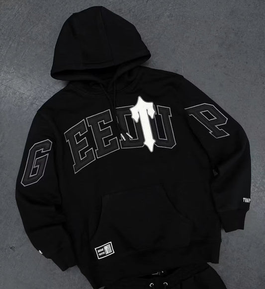 Geedup Co x Trapstar Team Logo x Irongate T Hoodie - Black/White (2025)