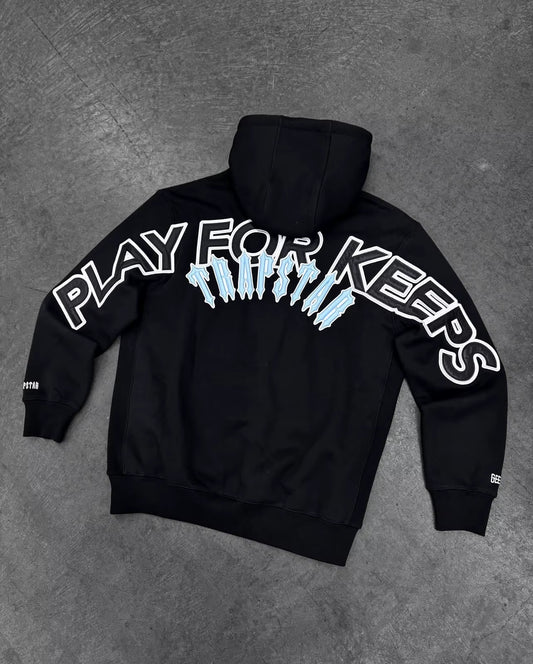 Geedup Play For Keeps x Trapstar Irongate Hoodie Black/Cool Blue (2025)