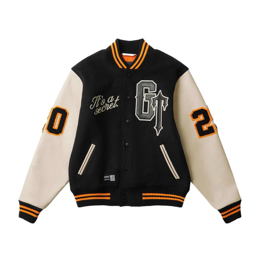 Geedup x Trapstar Letterman Jacket 'Black / Cream / Orange' (2025)