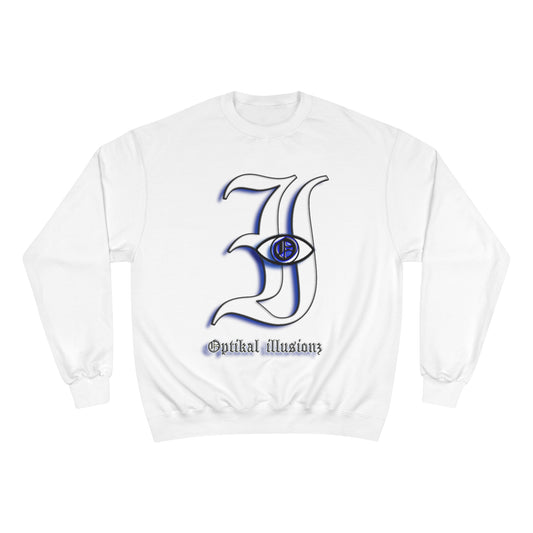 DCL Optikal illusionz Blue Logo White Sweatshirt