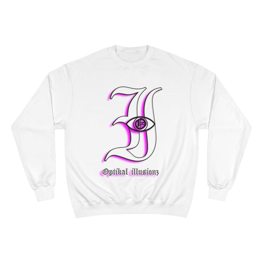DCL Optikal illusionz Pink Logo White Sweatshirt