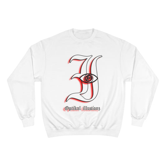 DCL Optikal illusionz Red Logo White Sweatshirt