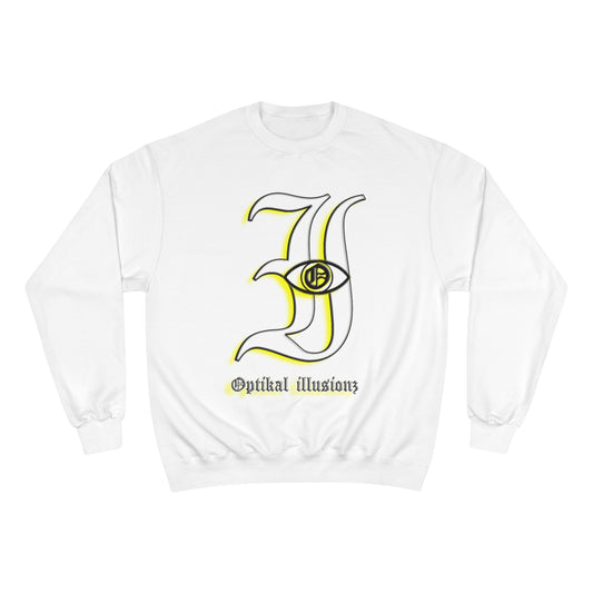 DCL Optikal illusionz Yellow Logo White Sweatshirt