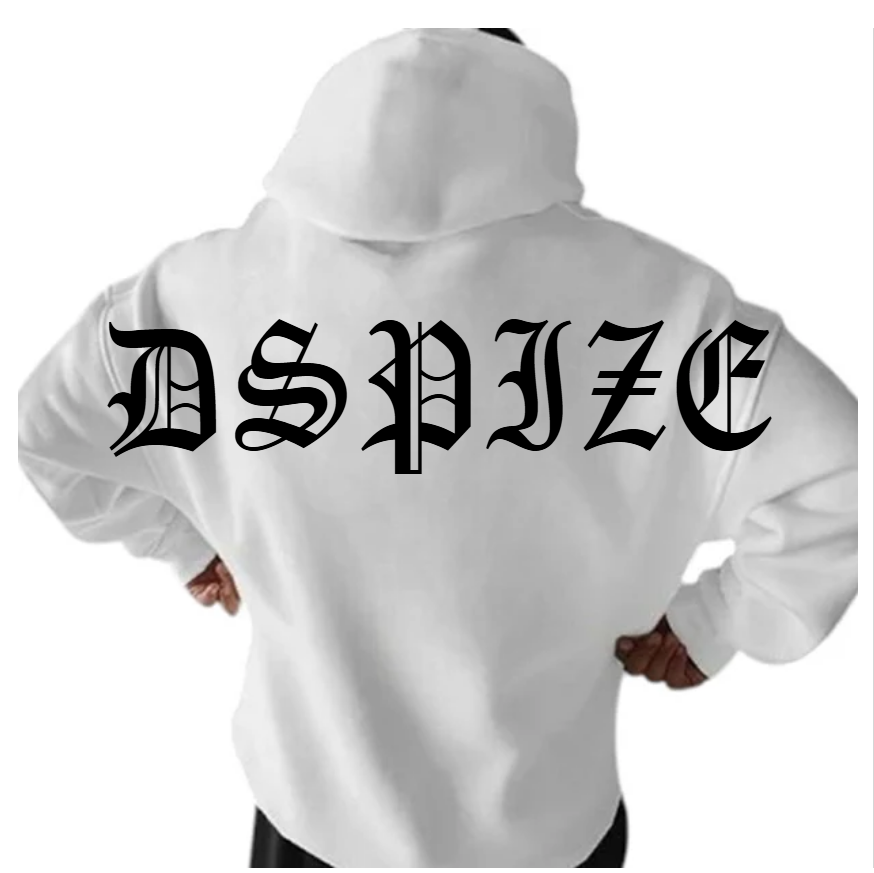DCL DSPIZE Back Shoulder - Pro Club Heavyweight Pullover White Hoodie (13oz)