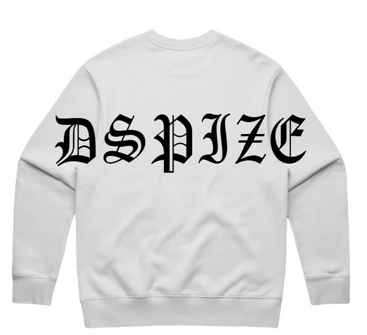 DCL DSPIZE Back Shoulder - Pro Club Heavyweight Pullover White Sweater (13oz)