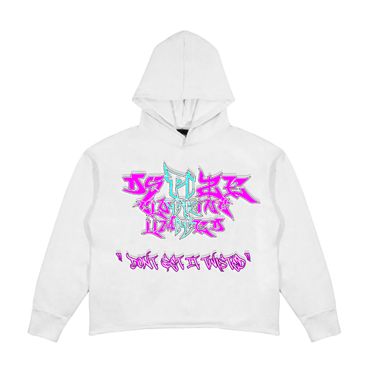 DCL DGIT Pink Light Blue Bombing 3D White Hoodie (Womenz)