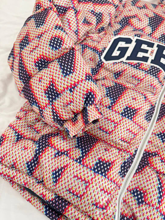 Geedup PFK Static Puffer Jacket and Ski Mask in Multi Colour (Online)