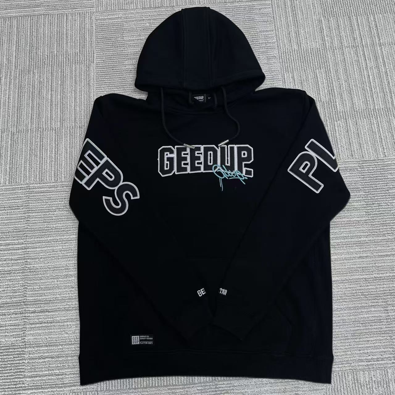 Geedup x Trapstar Handstyle x Irongate Play For Keeps Hoodie 'Black / Teal' (2025)