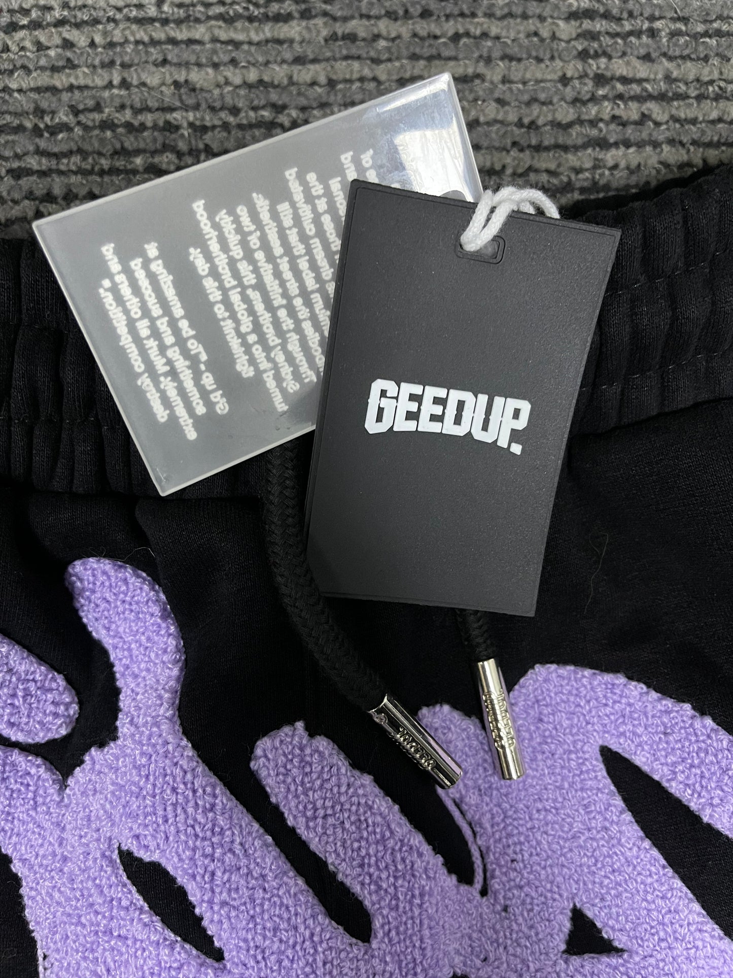 Geedup Handstyle Track Pants 'Black / Lavender' (2024)