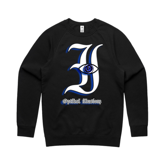 DCL Optikal illusionz Blue Black Crew Neck