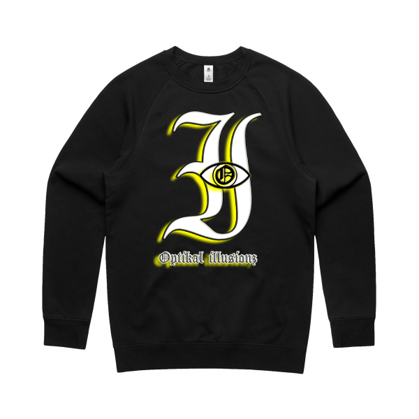 DCL Optikal illusionz Yellow Black Crew Neck