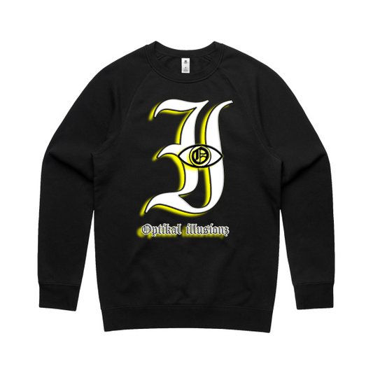 DCL Optikal illusionz Yellow Black Crew Neck