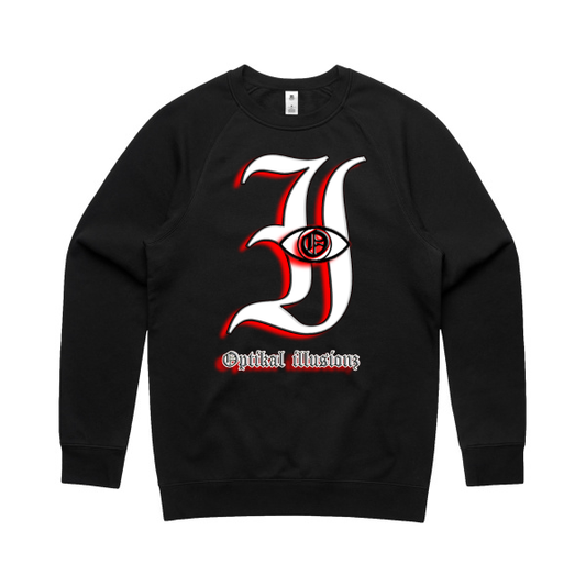 DCL Optikal illusionz Red Black Crew Neck
