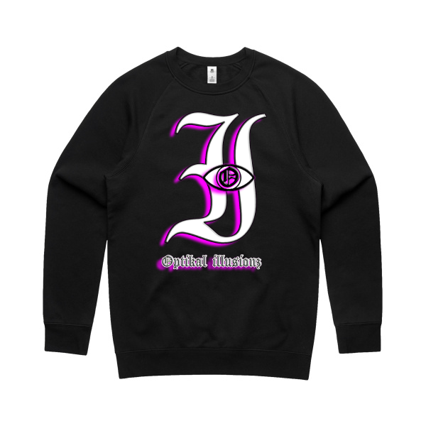 DCL Optikal illusionz Pink Black Crew Neck