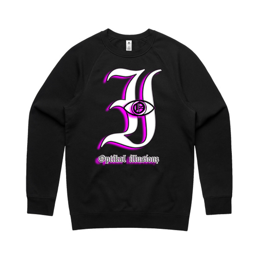 DCL Optikal illusionz Pink Black Crew Neck