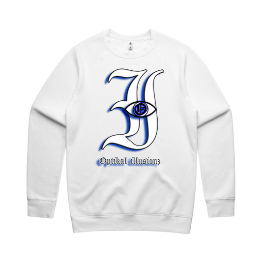 DCL Optikal illusionz Blue White Crew Neck