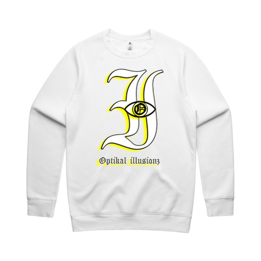 DCL Optikal illusionz Yellow White Crew Neck