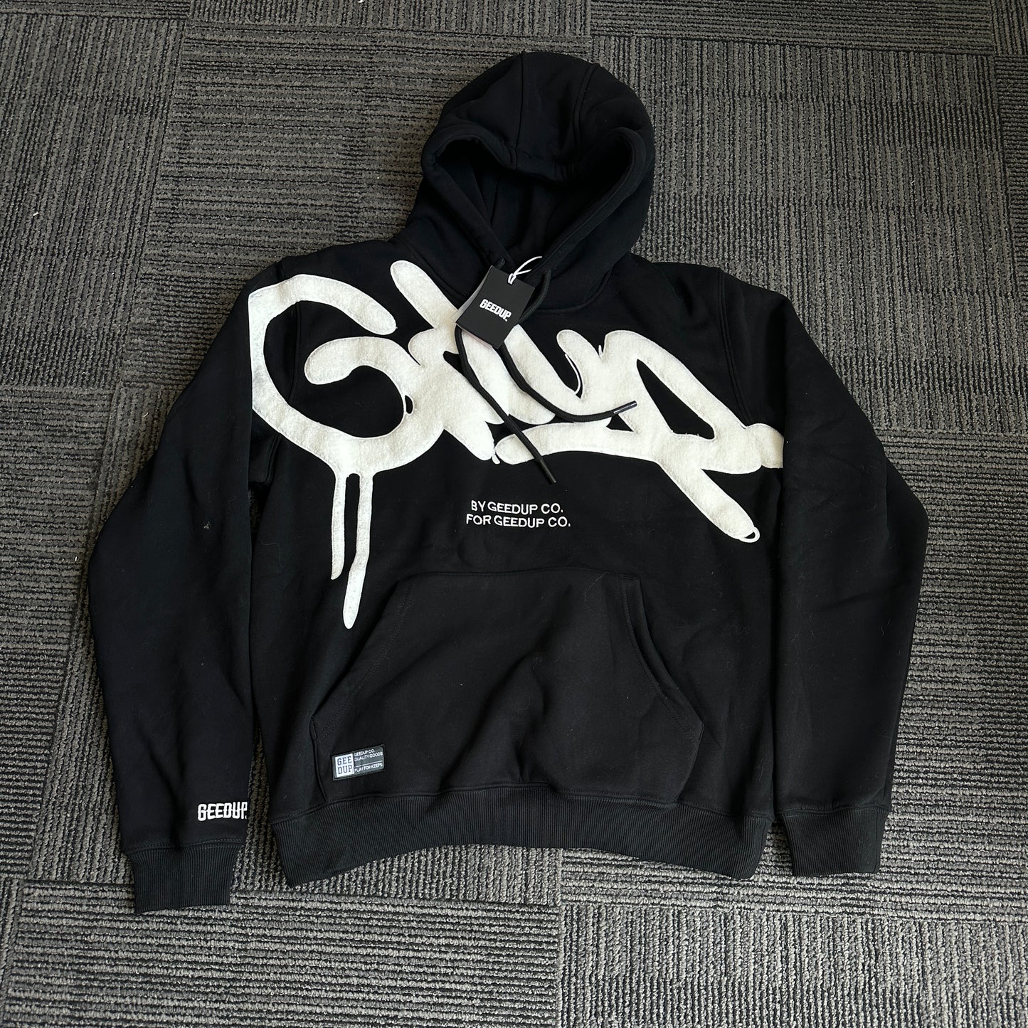 Geedup Handstyle Hoodie 'Black White' (2023)