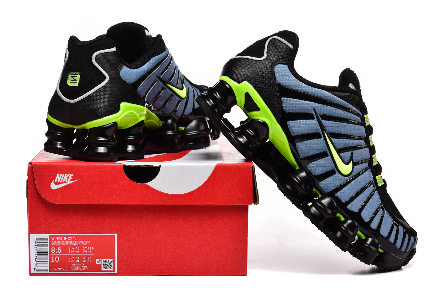 Nike Shox Sky Blue / Black / Fluro Yellow