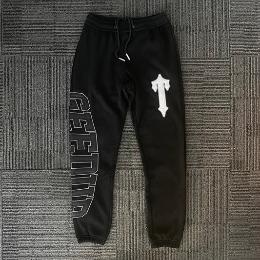 Geedup Co x Trapstar Team Logo x Irongate T Track Pants - Black/White (2025)