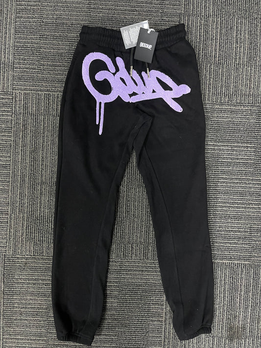 Geedup Handstyle Track Pants 'Black / Lavender' (2024)