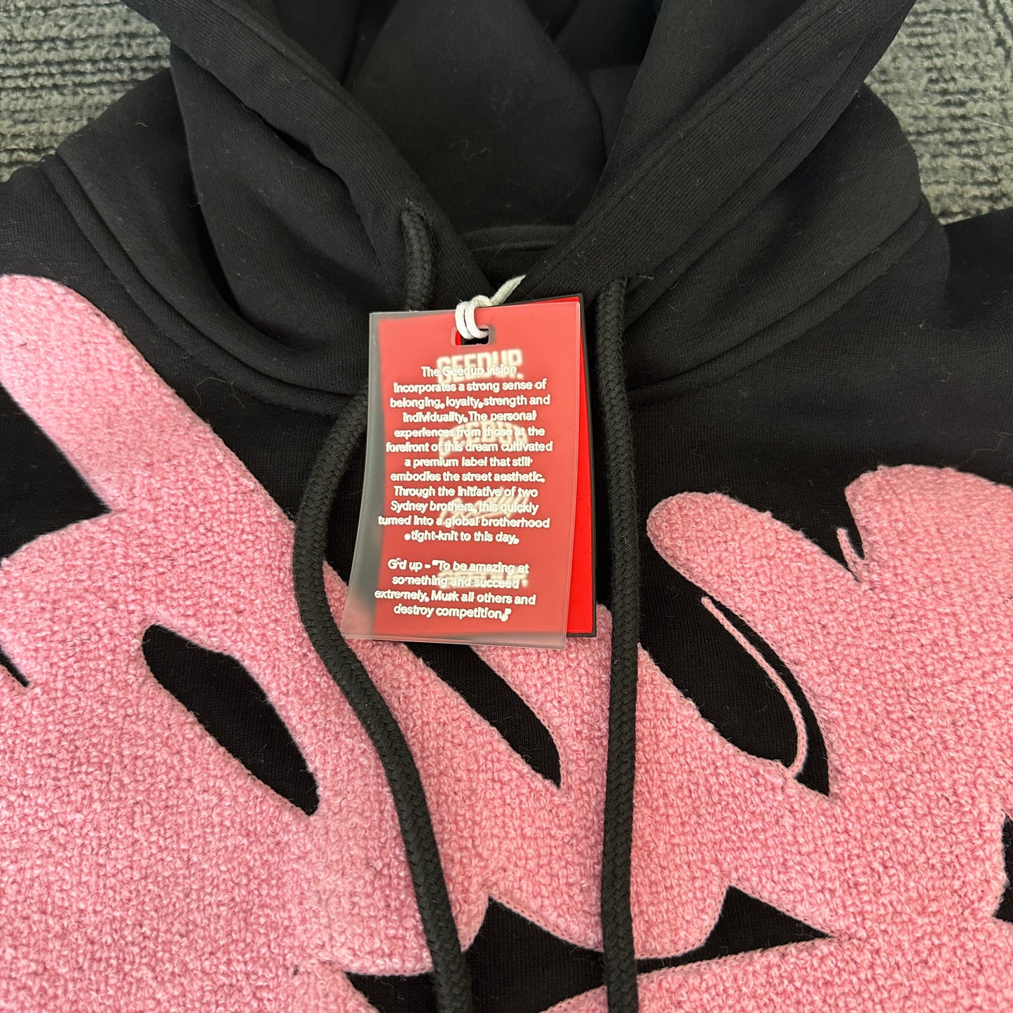 Geedup Handstyle Hoodie 'Black / Pink' (2022)