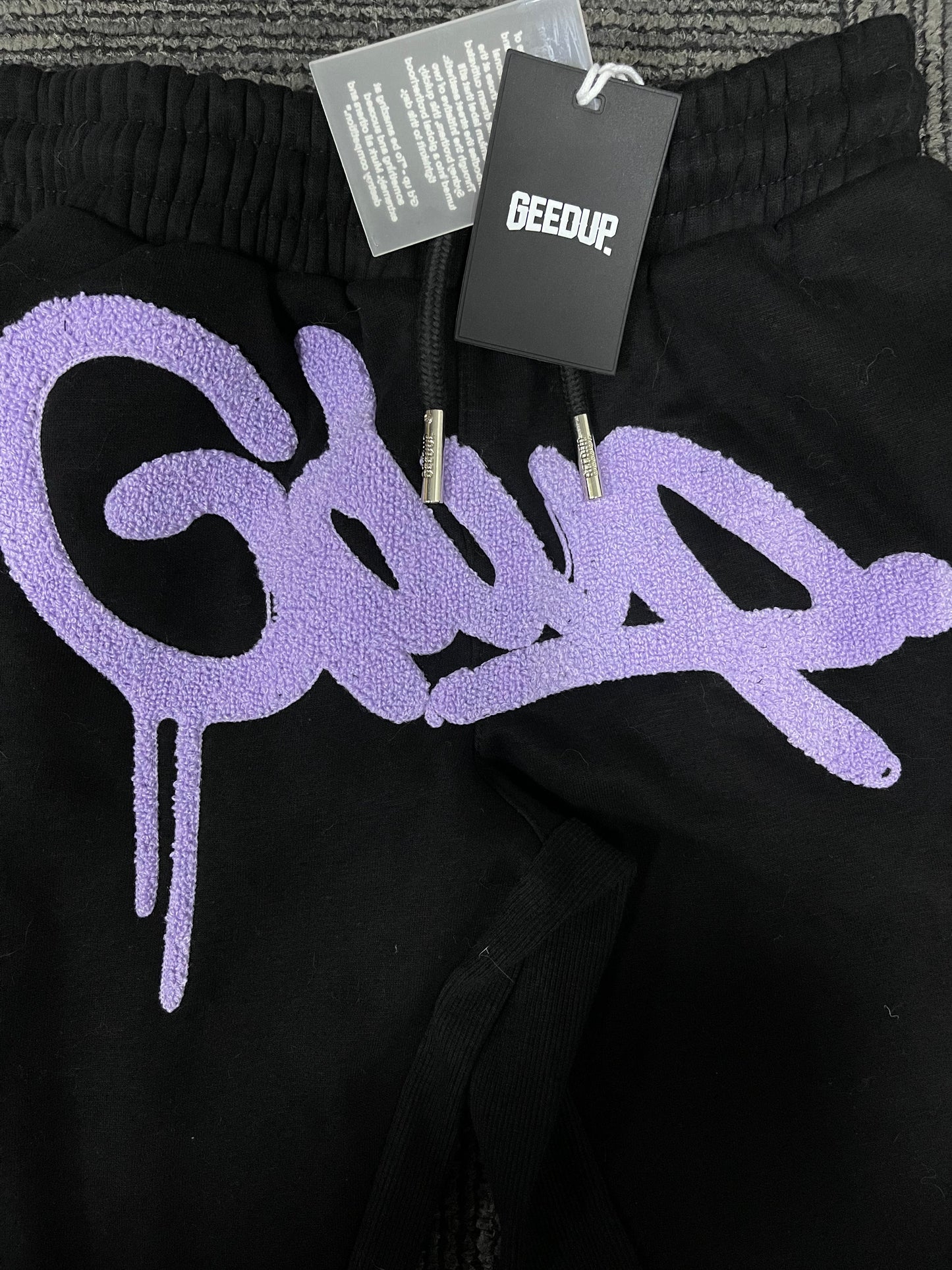Geedup Handstyle Track Pants 'Black / Lavender' (2024)