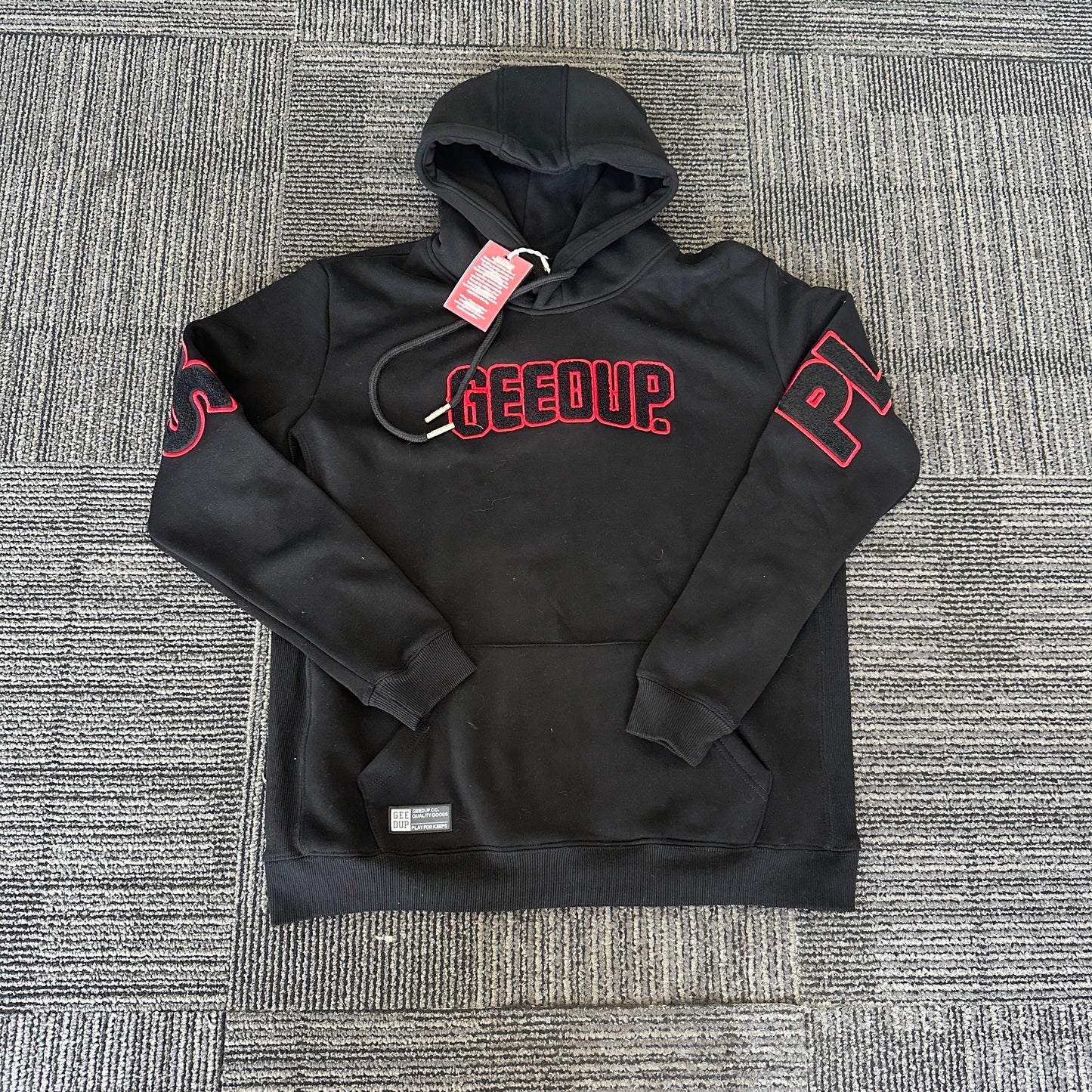 Geedup Play For Keeps Hoodie 'Black / Black Red' (2024)