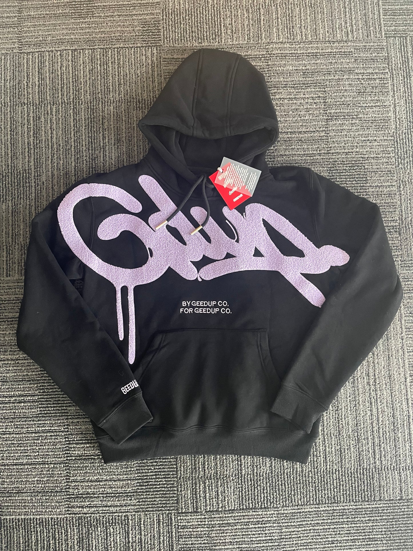 Geedup Handstyle Hoodie 'Black / Lavender' (2024)