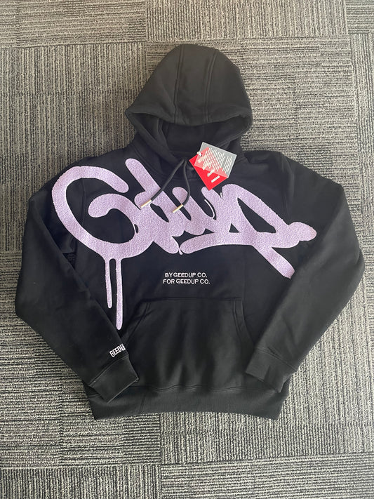 Geedup Handstyle Hoodie 'Black / Lavender' (2024)