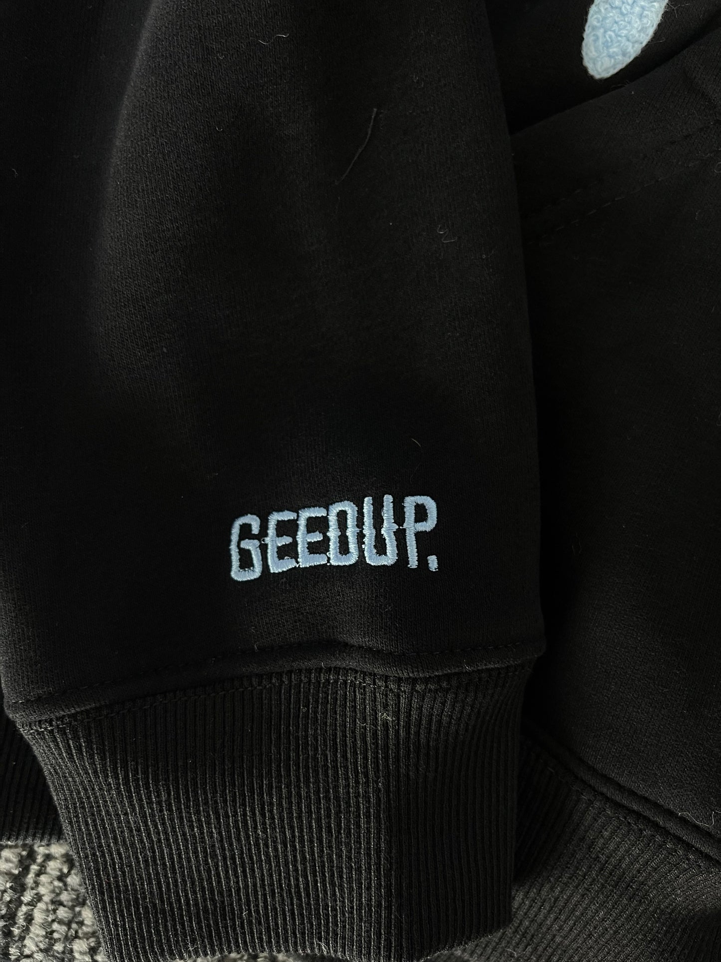 Geedup Handstyle Hoodie 'Black / Baby Blue' (2024)