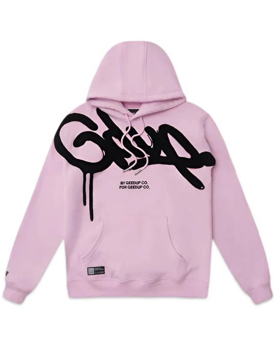 Geedup Handstyle Hoodie in Lavender and Black (2025)