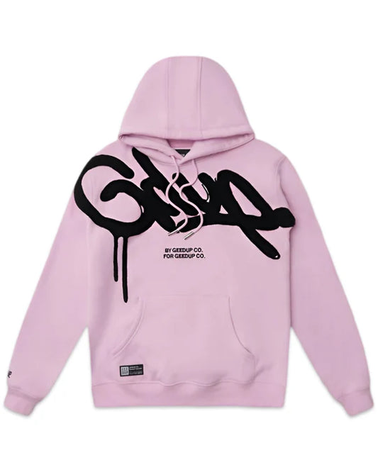 Geedup Handstyle Hoodie in Lavender and Black (2025)