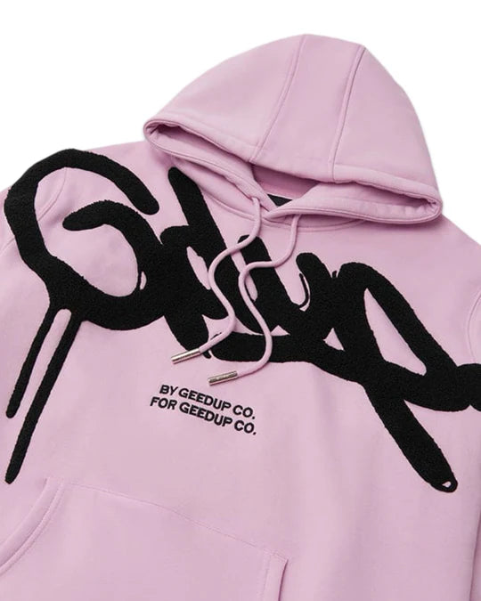 Geedup Handstyle Hoodie in Lavender and Black (2025)