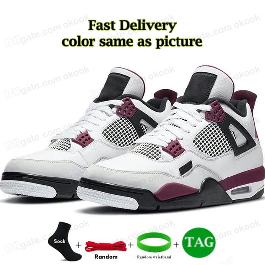 Jordan 4 x PSG White Neutral Grey Bordeaux GS